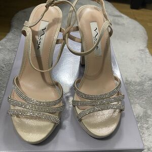 Nina Women's Beige Strappy Heels